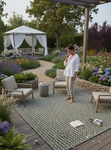 Ein sehr schöner Terrassenteppich